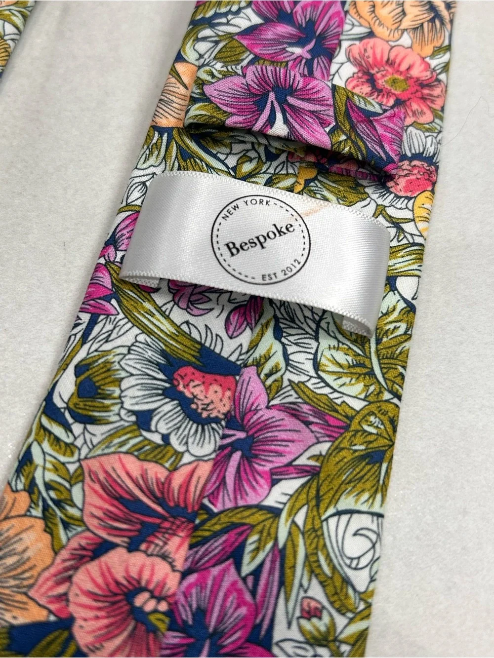 BESPOKE [ SKINNY] men's tie 100% Cotton Colorful Floral